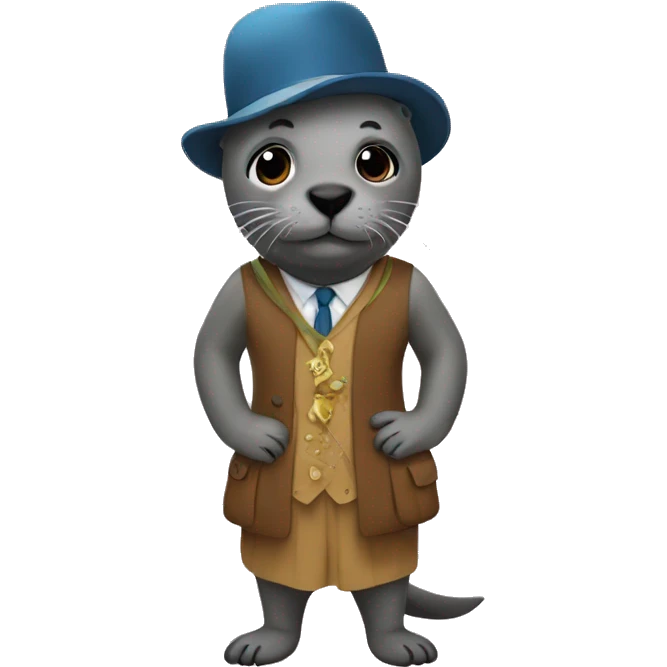 Seals playing dress up emoji