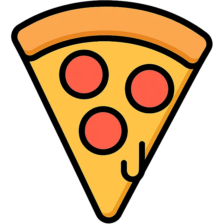 colored icon of a New York style pizza slice emoji