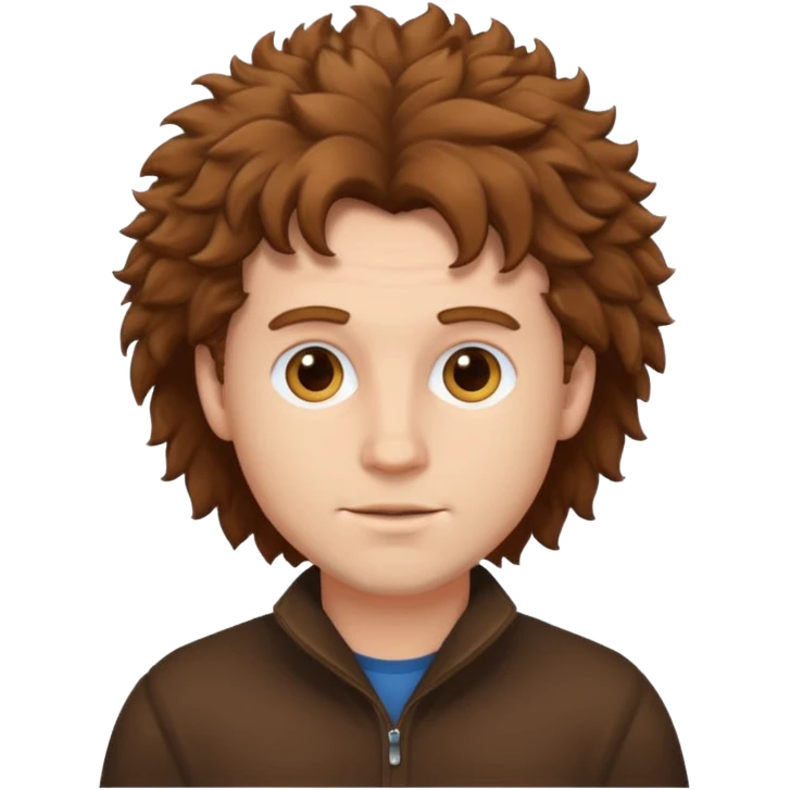 Make a white guy with brown fluffy hair emoji