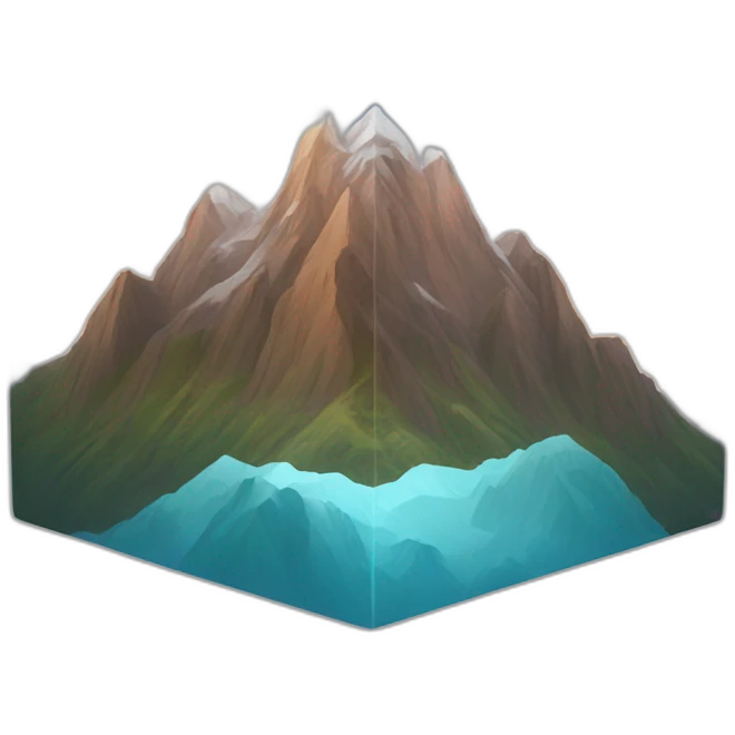mountains in a cube emoji
