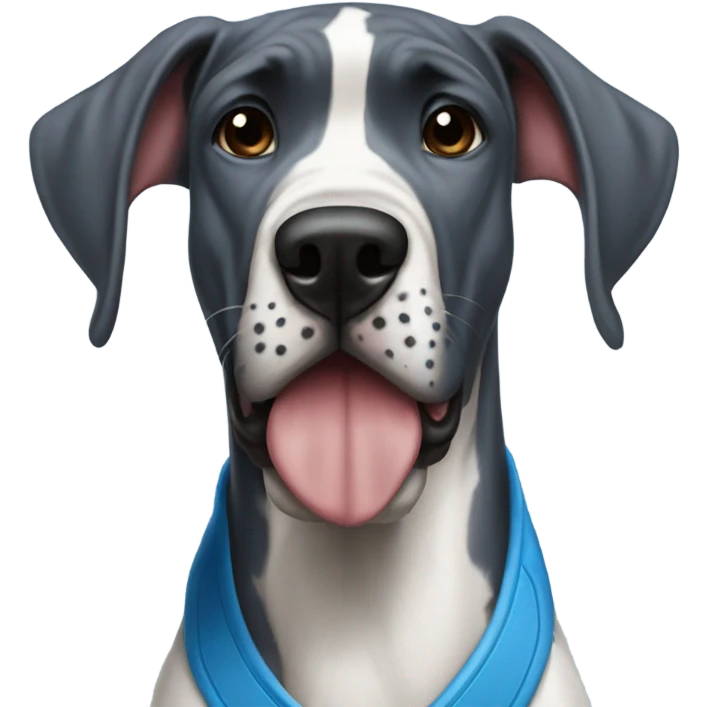 Great Dane wearing a Tennessee titans jersey emoji
