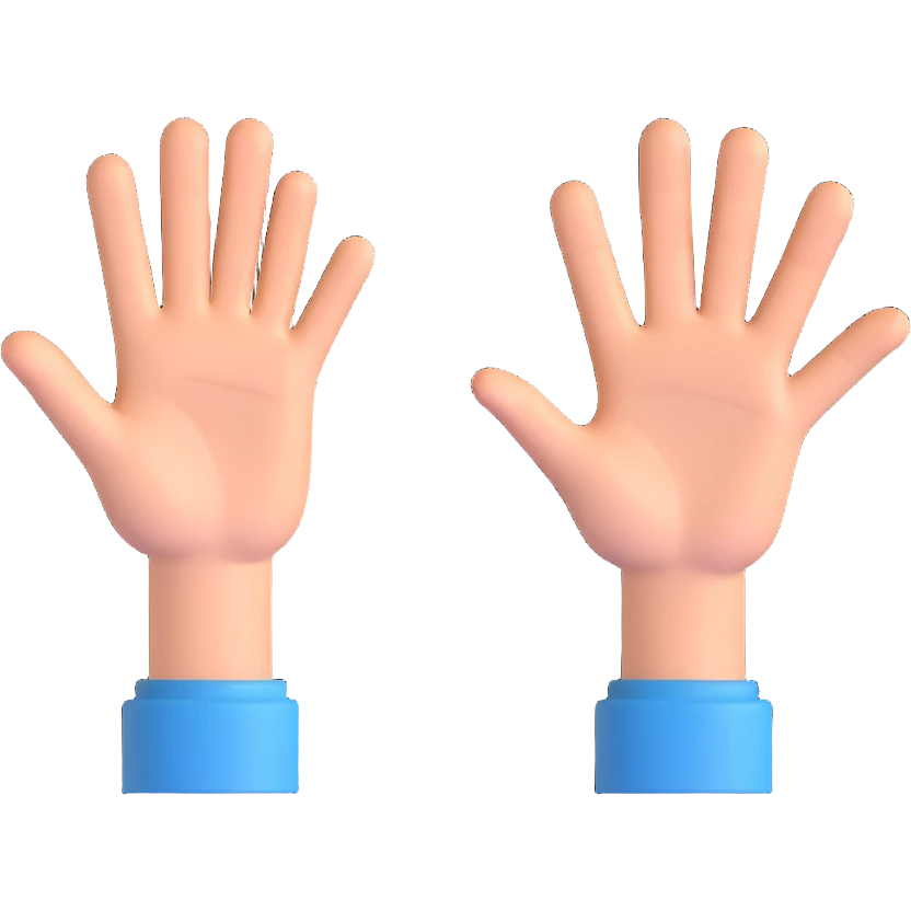 Two hands high-fiving emoji