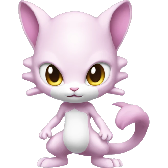 Pink Chibi Anthro Mewtwo-Pokémon full body emoji