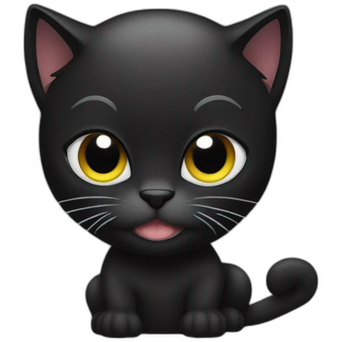 bodybuilding black cat emoji