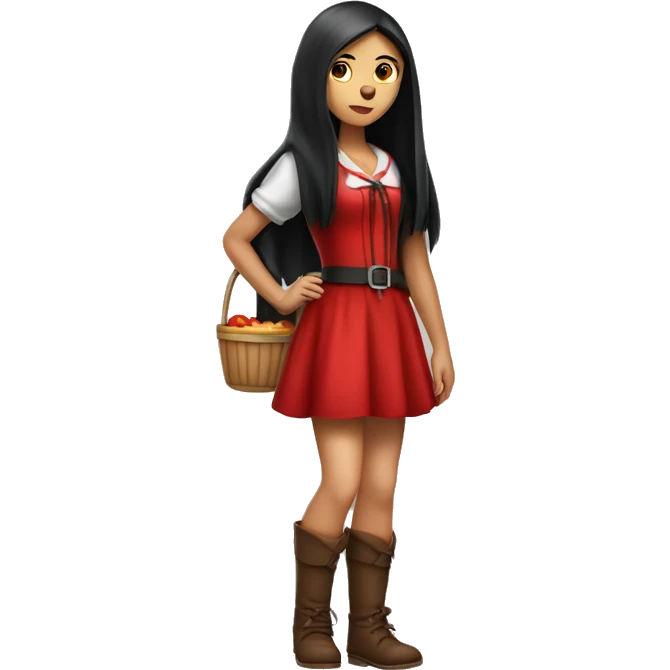 red-riding-hood-girl-with-long-black-straight-hair-full-body-pose emoji
