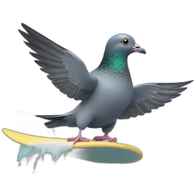 Pigeon surfing emoji