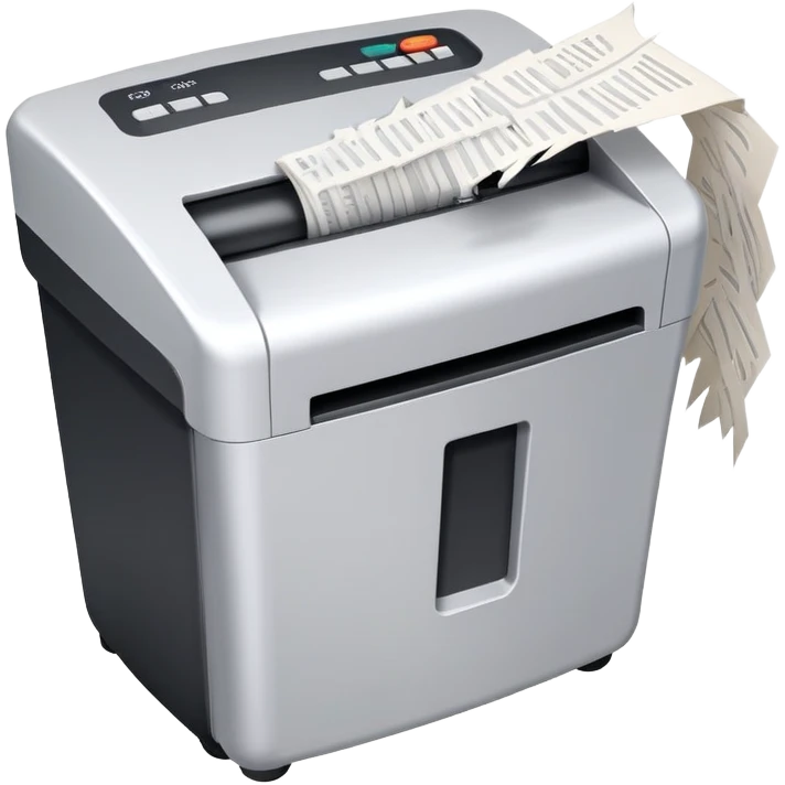 office paper shredder with paper being shredded emoji