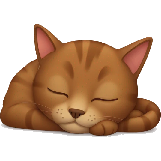 Brown Cat sleep emoji