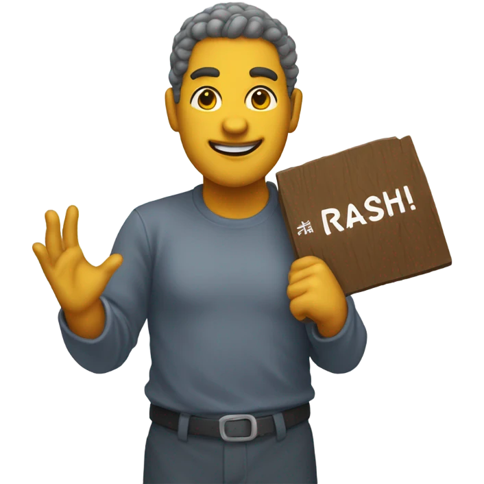 God holding a sign that says don’t crash out emoji