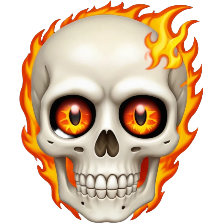 Scheletro con gli occhi dal fuoco emoji