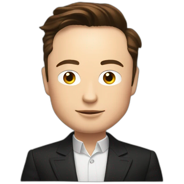 Elon musk in a Tesla emoji