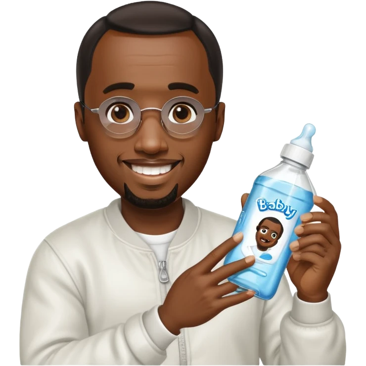 make me a p diddy emoji that says oil up with him holding baby oil emoji