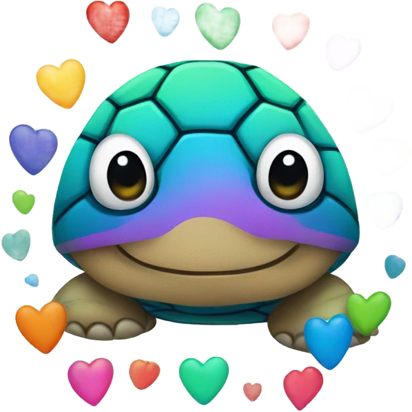turtle with hearts emoji