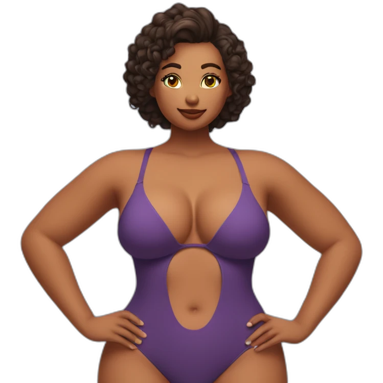 Slim-Thicc woman swimsuit posing (athletic build, perfect body, hourglass figure) emoji