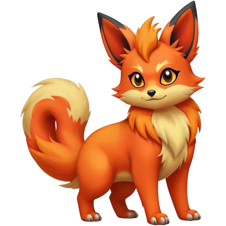 Cool Quilava-Litten-Flareon-animal-creature-hybrid full body emoji
