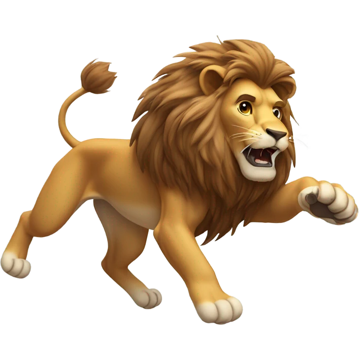 A jumping lion emoji