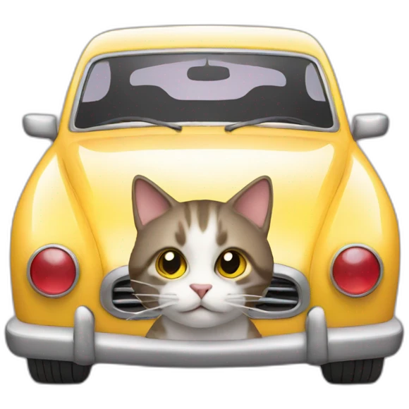 Cat with car emoji