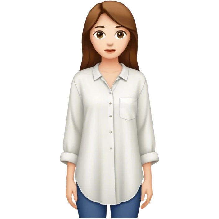 White long loose women's shirt emoji