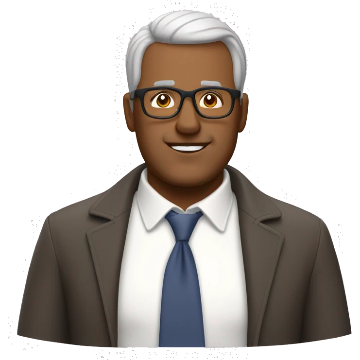 middle aged man thinning hair short bear thick framed glasses emoji