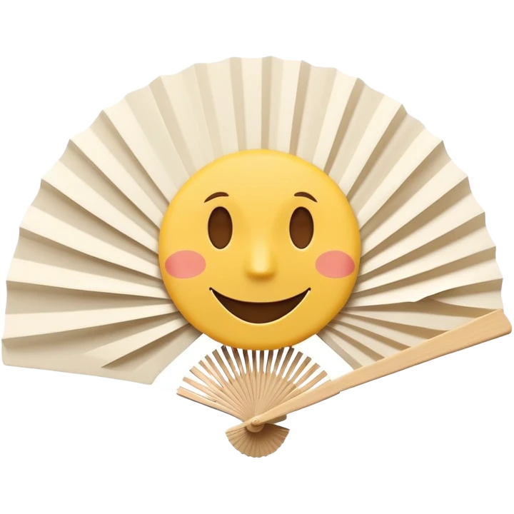 Paper fan with a cute smiling face emoji