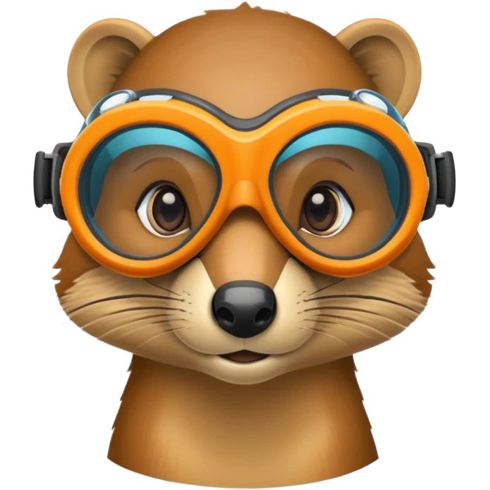 mongoose wearing snorkel goggles emoji