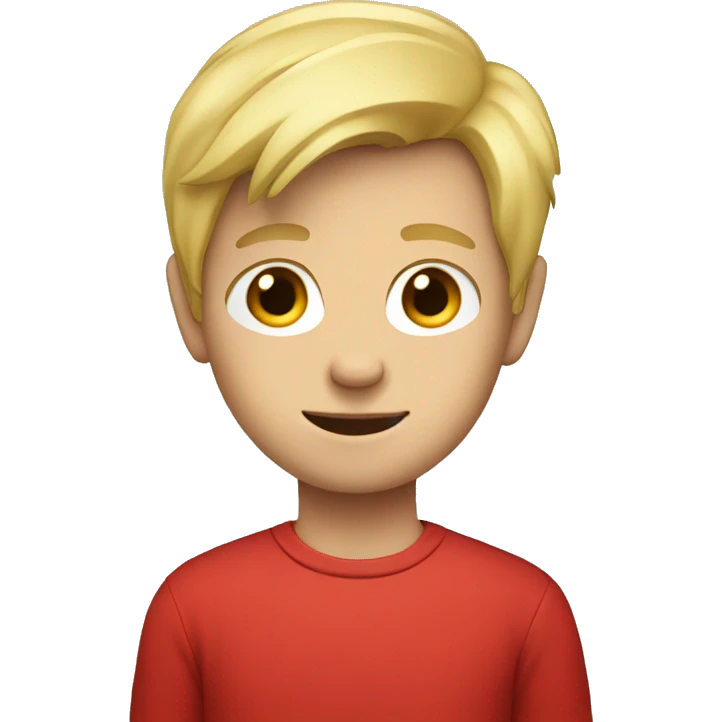 Blonde boy in red shirt emoji