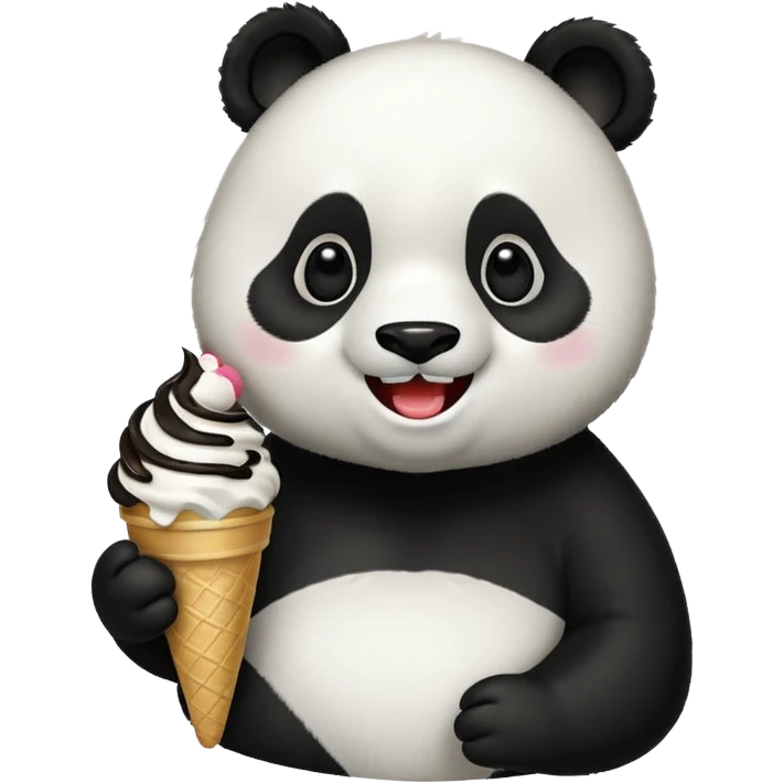 Panda qui mange une glace emoji