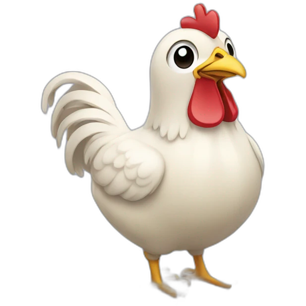 Poule avec des confettis emoji