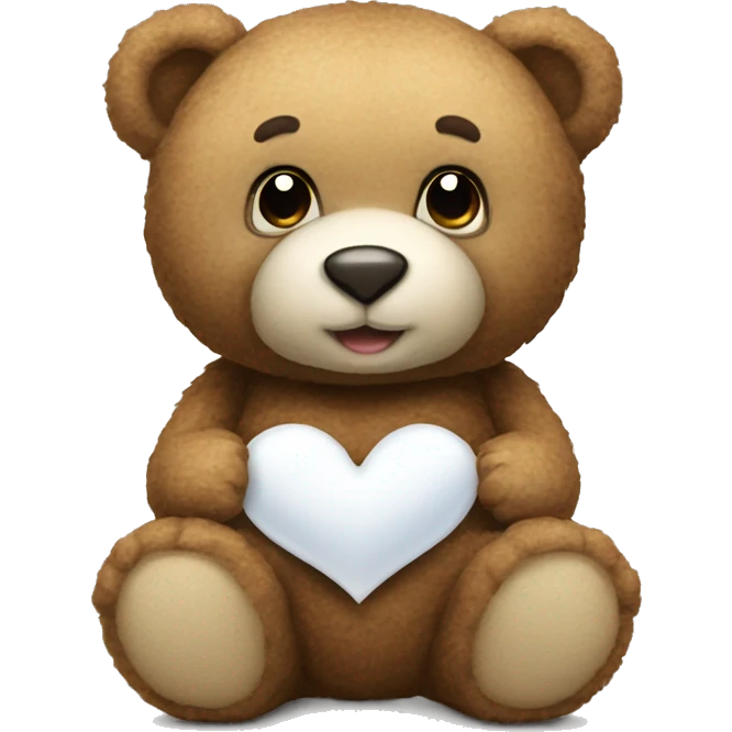 teddy bear with white heart emoji