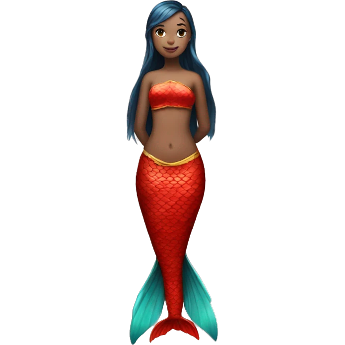 full body red chinese mermaid emoji