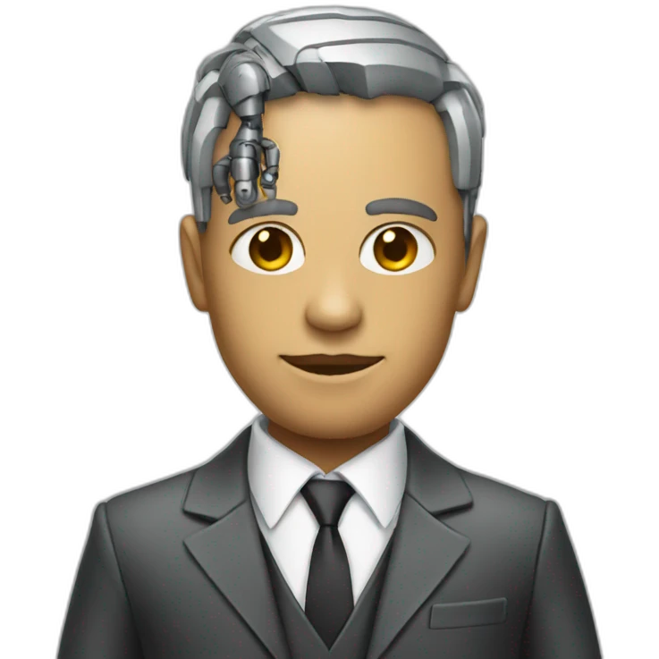 Cyborg wearing a suit emoji