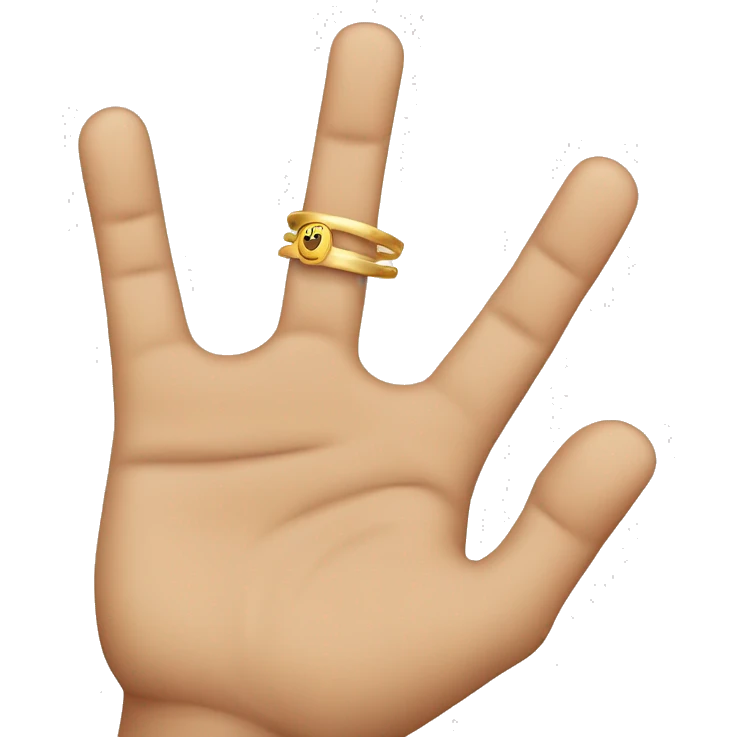 Hand with ring and middle finger slighty held up emoji