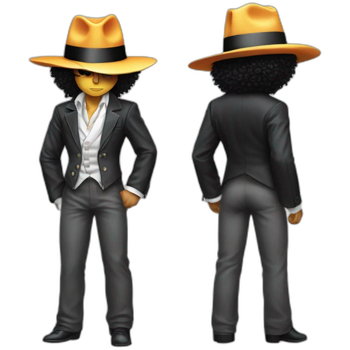 The goku dressed like Michael Jackson's iconic Smooth Criminal wear emoji