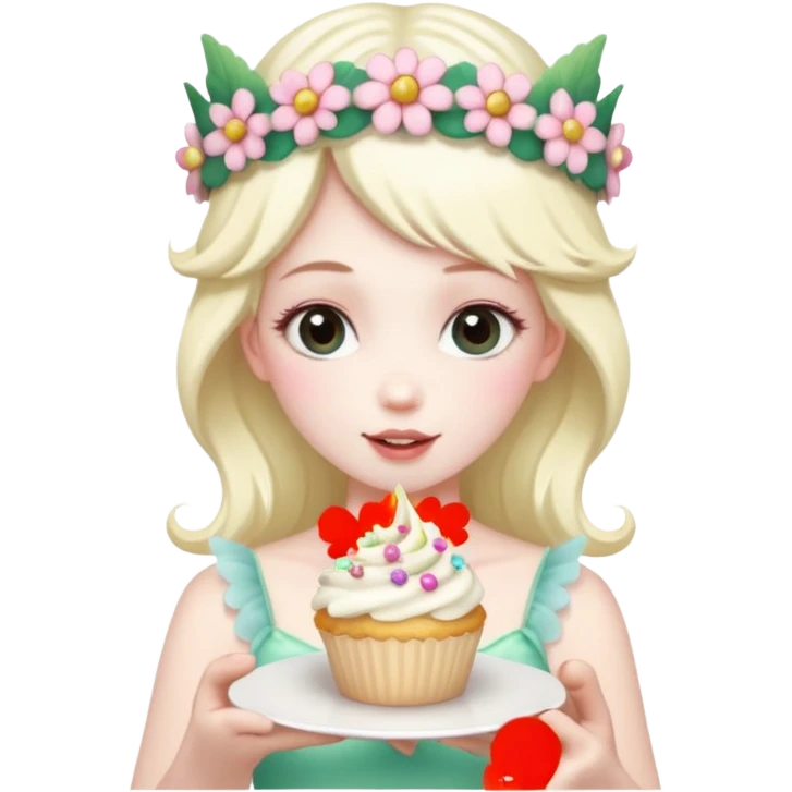Fairy with cake emoji