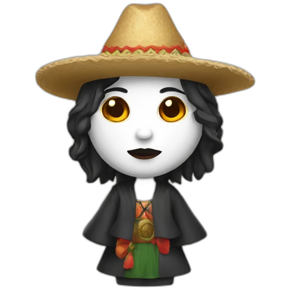 Bruja blanca  con sombrero de pico emoji