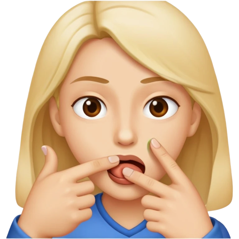Mordiéndose el dedo  emoji