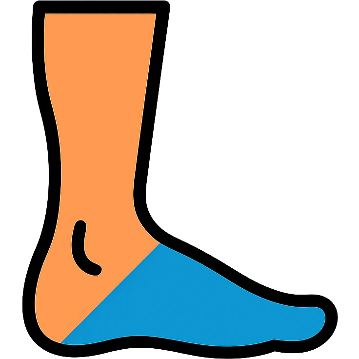 Colorful icon of human leg and foot emoji
