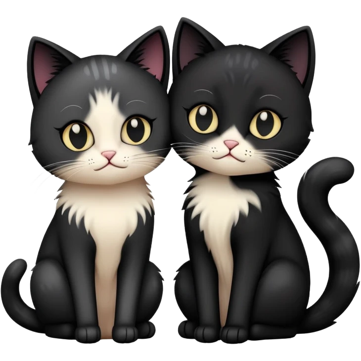 two emo cats in love emoji