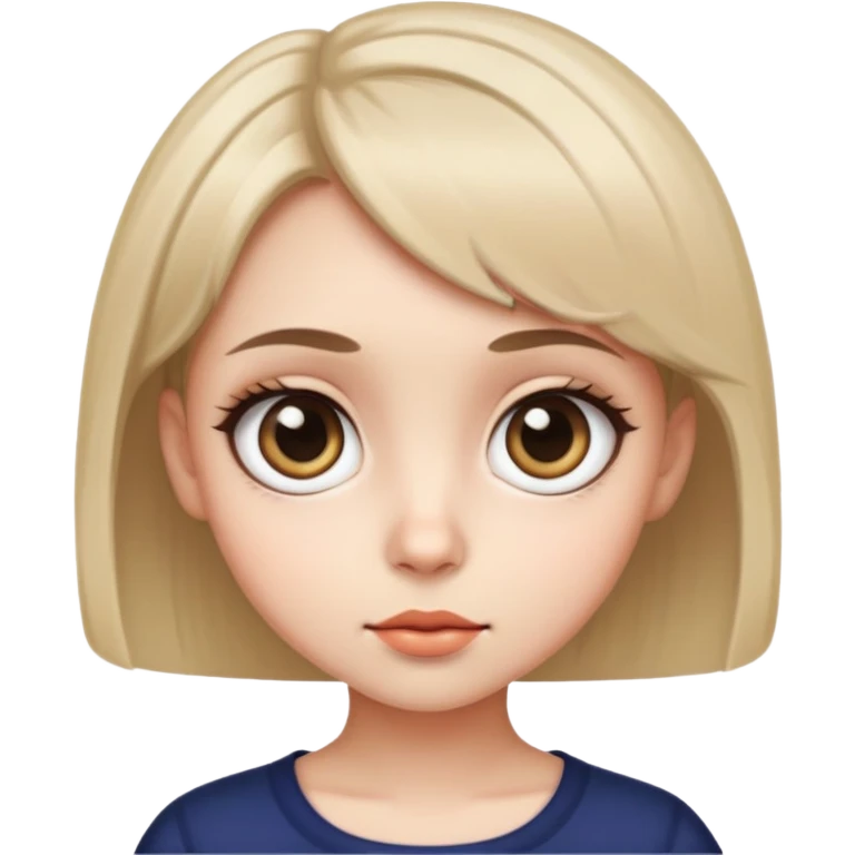 Lacia, ojos grandes, pelo corto y morena clara  emoji