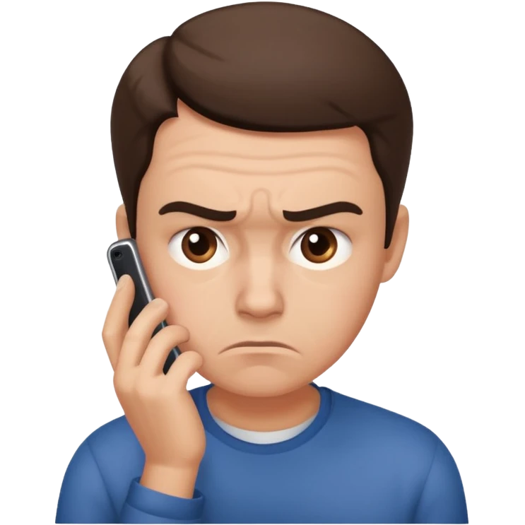 Checking phone worried emoji