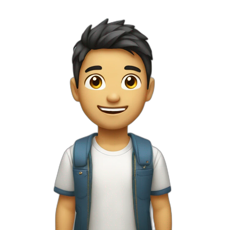 Niño de 5 años rubio sonriendo, pelo corto emoji