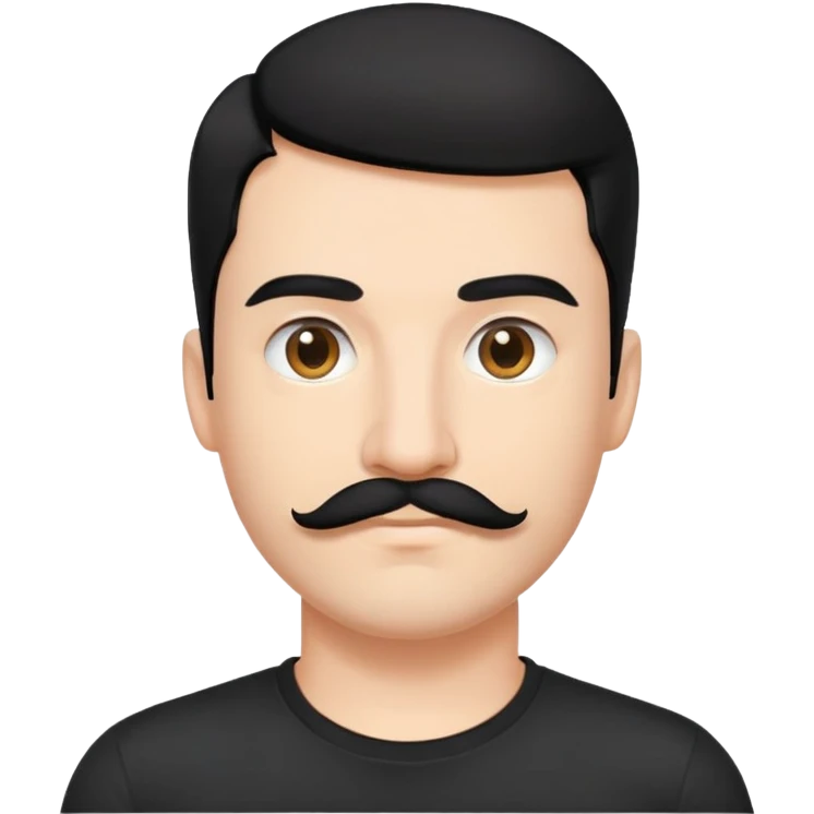 tech bro black hair black mustache black t-shirt emoji