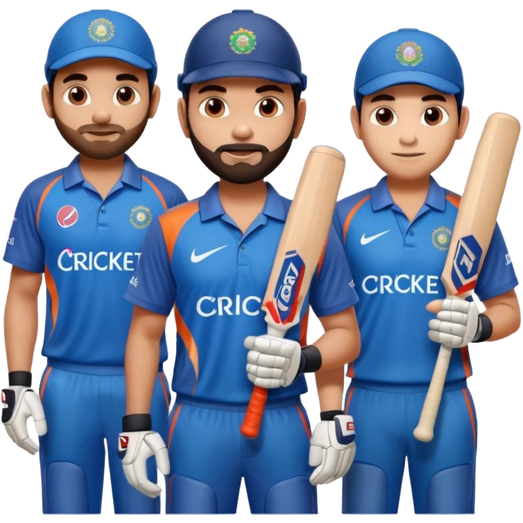 Virat Kohli and rohit sharma and ms dhoni emoji