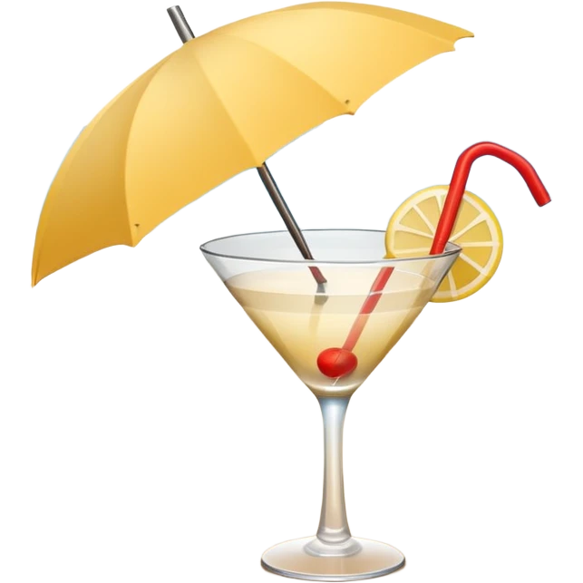 minimalistic beach cocktail emoji, with a tiny umbrella emoji