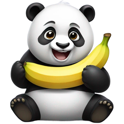 Panda eating a banana emoji