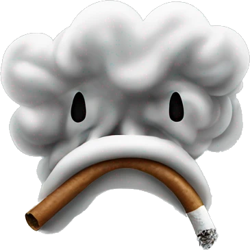 Smoke coming out mouth emoji