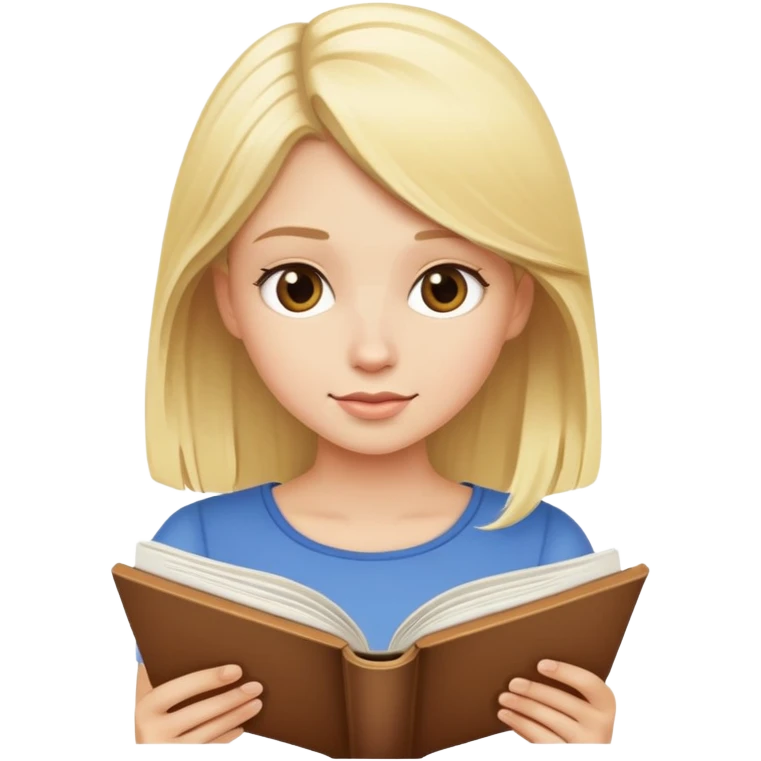 Ragazza bionda che legge emoji