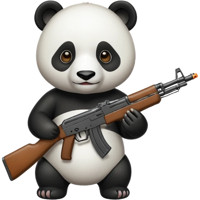 PANDA WITH one AK47 emoji