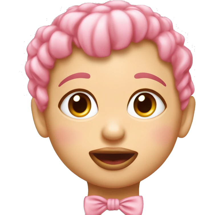 Bébé avec noeud rose sur la tête  emoji