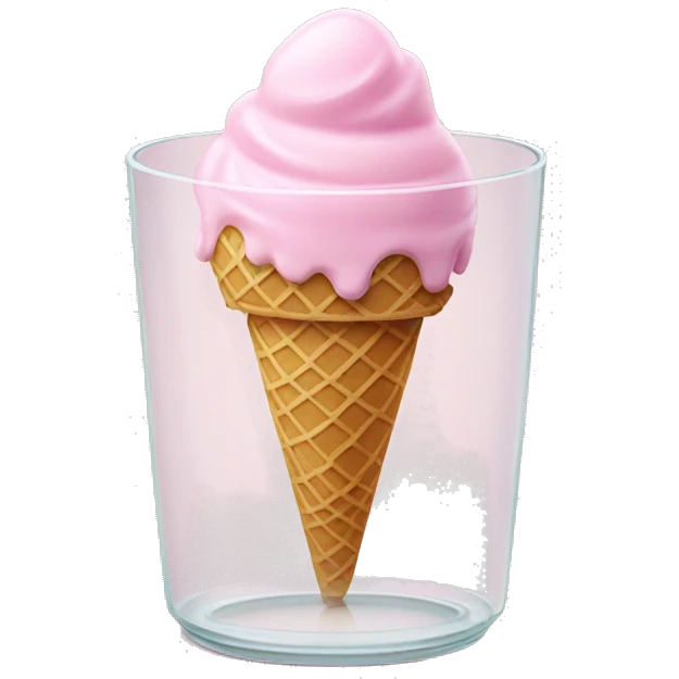 Light pink ice cream in glass dish  emoji